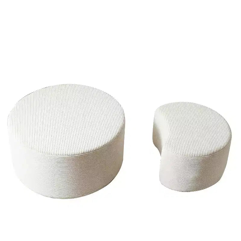 Tables basses gigognes rondes (lot de 2), tables polyvalentes rembourrées en mousse pour salon, tables d'appoint, poufs ou tables de chevet