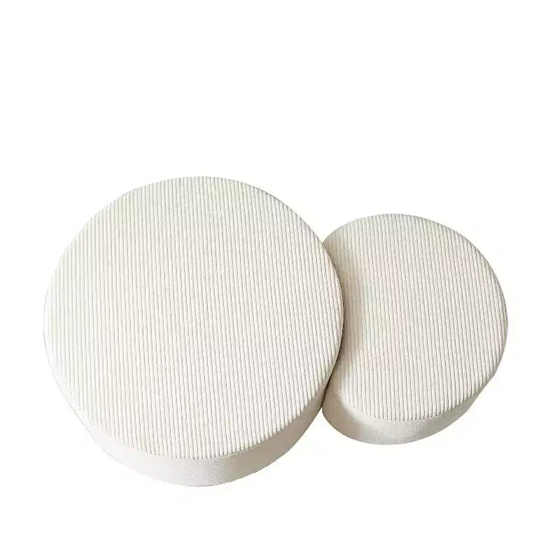 Tables basses gigognes rondes (lot de 2), tables polyvalentes rembourrées en mousse pour salon, tables d'appoint, poufs ou tables de chevet