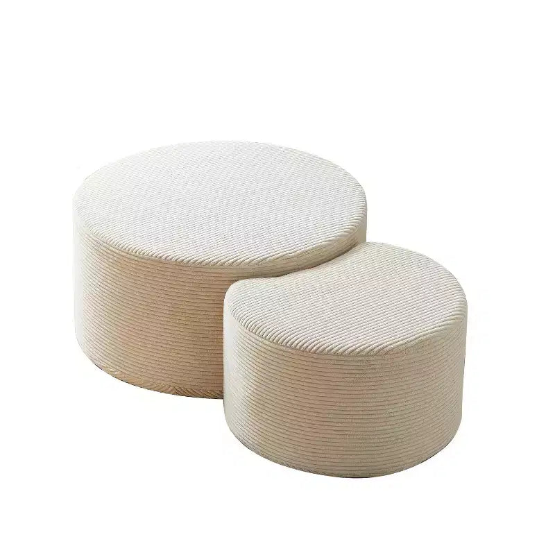 Tables basses gigognes rondes (lot de 2), tables polyvalentes rembourrées en mousse pour salon, tables d'appoint, poufs ou tables de chevet