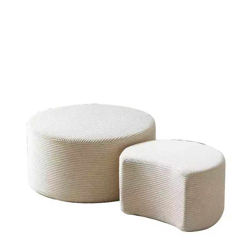 Tables basses gigognes rondes (lot de 2), tables polyvalentes rembourrées en mousse pour salon, tables d'appoint, poufs ou tables de chevet