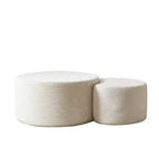 Tables basses gigognes rondes (lot de 2), tables polyvalentes rembourrées en mousse pour salon, tables d'appoint, poufs ou tables de chevet