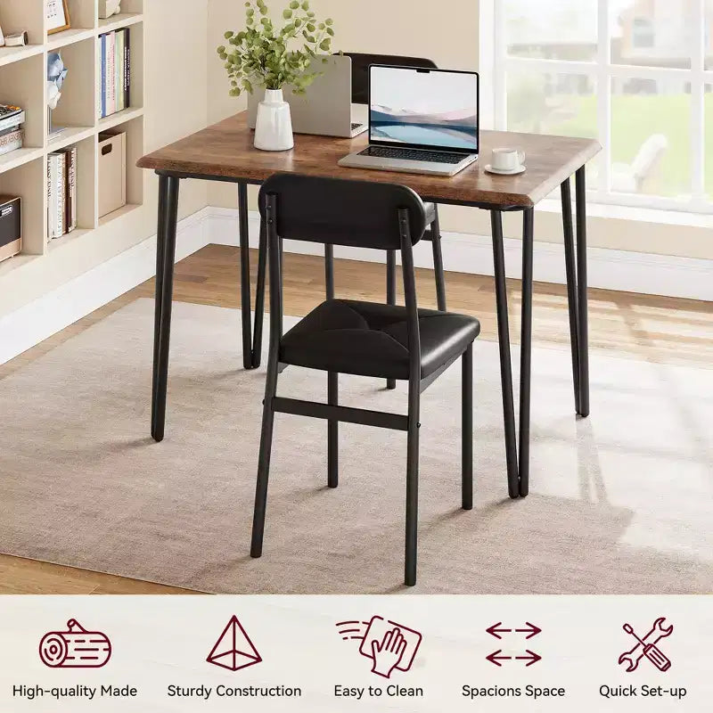 Ensemble de salle à manger 5 pièces pour 4 personnes, ensemble de table à manger moderne, table de dîner avec 4 chaises rembourrées pour petits espaces, appartements, bureaux à domicile.