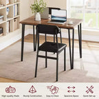 Ensemble de salle à manger 5 pièces pour 4 personnes, ensemble de table à manger moderne, table de dîner avec 4 chaises rembourrées pour petits espaces, appartements, bureaux à domicile.
