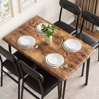 Ensemble de salle à manger 5 pièces pour 4 personnes, ensemble de table à manger moderne, table de dîner avec 4 chaises rembourrées pour petits espaces, appartements, bureaux à domicile.