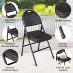 Table et Chaises Pliantes Lot de 5, Table de Jeu Pliante Rectangulaire avec Plateau Rembourré, 4 Chaises Pliantes avec Coussin d'Assise et Dossier Rembourrés, Cadre en Métal