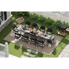 Table et Chaises Pliantes Lot de 5, Table de Jeu Pliante Rectangulaire avec Plateau Rembourré, 4 Chaises Pliantes avec Coussin d'Assise et Dossier Rembourrés, Cadre en Métal