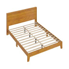 Lit Galano Queen Payne Luxe avec tête de lit et tables de chevet 2 tiroirs Elira, lot de 2, noyer ambré