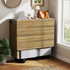 Table à manger pliante Zevemomo avec 4 chaises, rangement et roulettes – Table de cuisine pliable 5 pièces pour salle à manger, petits espaces et appartement