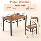 Zevemomo Ensemble de Salle à Manger 5 Pièces, Ensemble de Table à Manger pour 4 Personnes, avec 4 Chaises à Dossier Courbé, Ensemble de Salle à Manger Compact pour Petits Espaces et Cuisine - Marron
