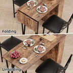 Ensemble Table et Chaises de Bar Coolmee, Ensemble Table de Bar 3 Pièces avec Rallonge Rabattable et Étagères de Rangement, Ensemble Table à Manger pour 2 Personnes