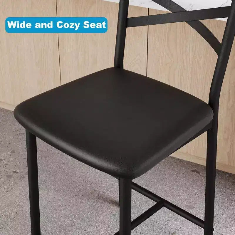 Ensemble Table et Chaises de Bar Coolmee, Ensemble Table de Bar 3 Pièces avec Rallonge Rabattable et Étagères de Rangement, Ensemble Table à Manger pour 2 Personnes