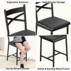 Ensemble Table et Chaises de Bar Coolmee, Ensemble Table de Bar 3 Pièces avec Rallonge Rabattable et Étagères de Rangement, Ensemble Table à Manger pour 2 Personnes