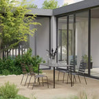 vidaXL Ensemble de salle à manger d'extérieur Table et chaises Ensemble de meubles de jardin Acier Gris foncé