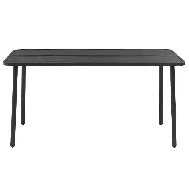 vidaXL Ensemble de salle à manger d'extérieur Table et chaises Ensemble de meubles de jardin Acier Gris foncé
