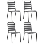vidaXL Ensemble de salle à manger d'extérieur Table et chaises Ensemble de meubles de jardin Acier Gris foncé