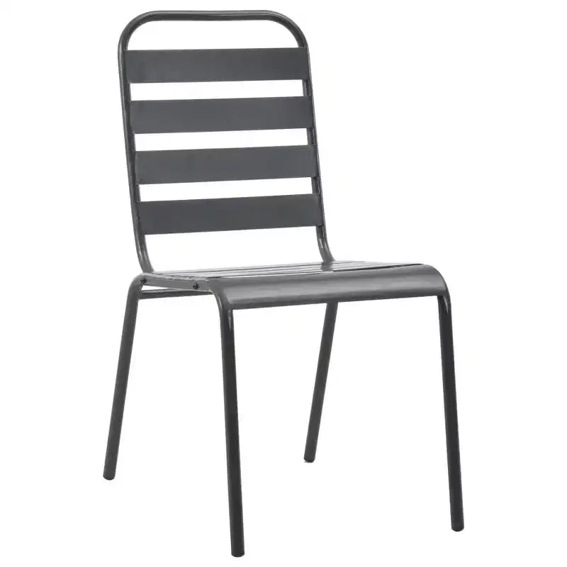 vidaXL Ensemble de salle à manger d'extérieur Table et chaises Ensemble de meubles de jardin Acier Gris foncé