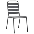 vidaXL Ensemble de salle à manger d'extérieur Table et chaises Ensemble de meubles de jardin Acier Gris foncé