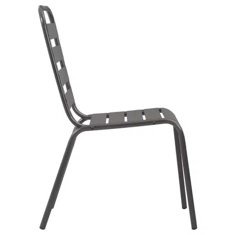 vidaXL Ensemble de salle à manger d'extérieur Table et chaises Ensemble de meubles de jardin Acier Gris foncé