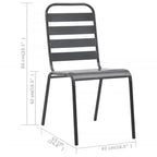 vidaXL Ensemble de salle à manger d'extérieur Table et chaises Ensemble de meubles de jardin Acier Gris foncé