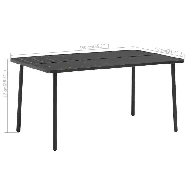 vidaXL Ensemble de salle à manger d'extérieur Table et chaises Ensemble de meubles de jardin Acier Gris foncé
