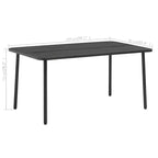 vidaXL Ensemble de salle à manger d'extérieur Table et chaises Ensemble de meubles de jardin Acier Gris foncé