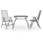 vidaXL 3 Piece Patio Dining Set Steel Anthracite