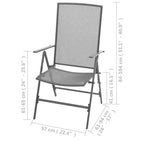 vidaXL Ensemble de salle à manger d'extérieur 3 pcs Acier Anthracite