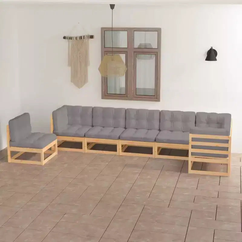 vidaXL Ensemble de mobilier de jardin Bois naturel Bois de pin massif Grand Modulaire