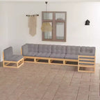 vidaXL Ensemble de mobilier de jardin Bois naturel Bois de pin massif Grand Modulaire