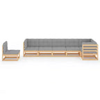 vidaXL Ensemble de mobilier de jardin Bois naturel Bois de pin massif Grand Modulaire