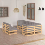 vidaXL Salon de jardin en pin massif naturel, 100 % polyester Modulable
