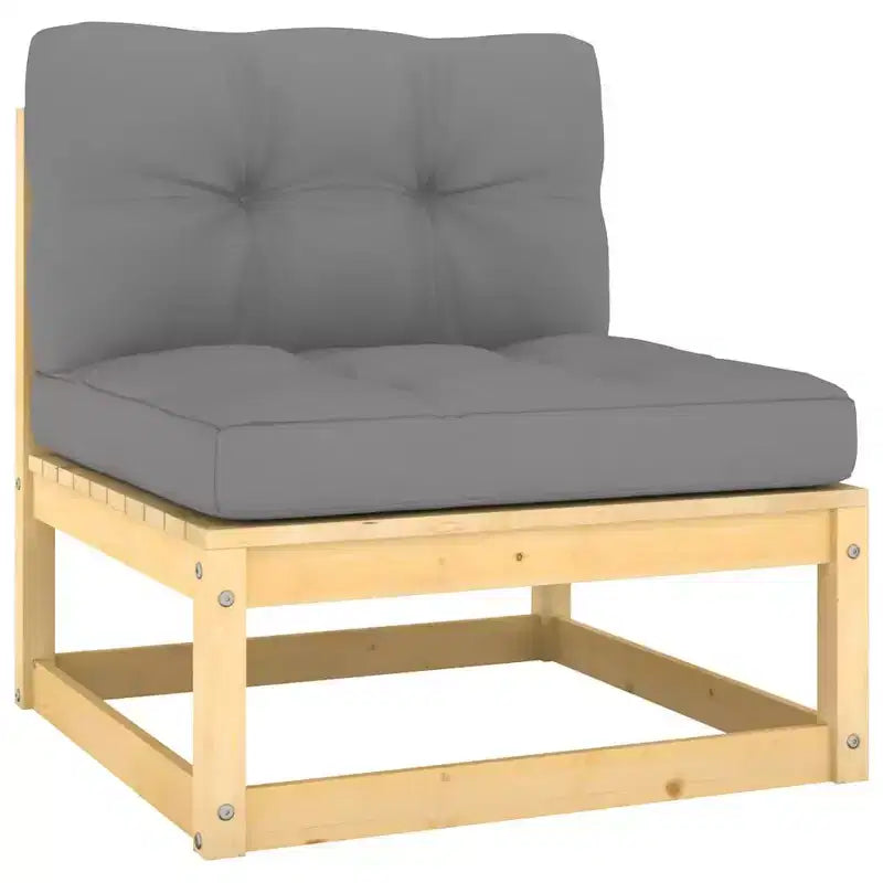vidaXL Salon de jardin en pin massif naturel, 100 % polyester Modulable