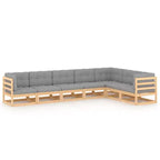 vidaXL Garden Lounge Set Natural Wood Solid Pinewood Medium Modular