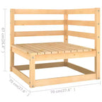 vidaXL Salon de jardin modulaire en pin massif bois naturel moyen