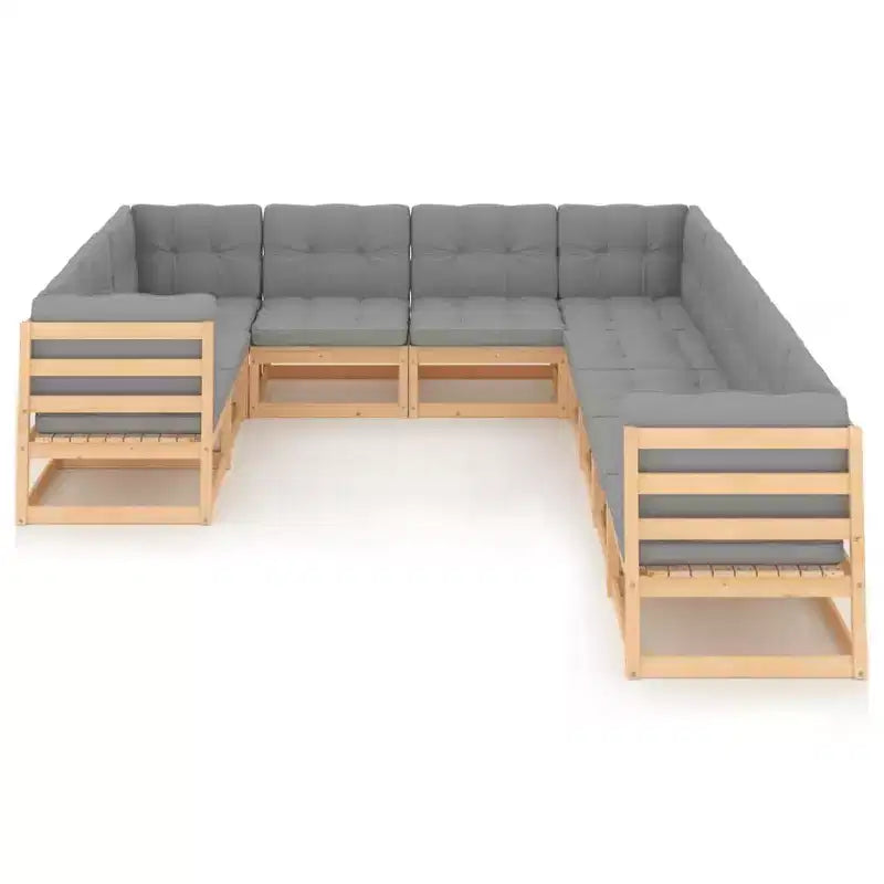 vidaXL Salon de jardin bois massif pin naturel Grand modulable