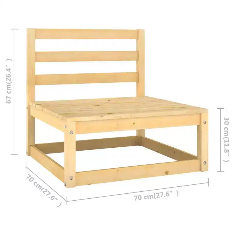 vidaXL Salon de jardin bois massif pin naturel Grand modulable
