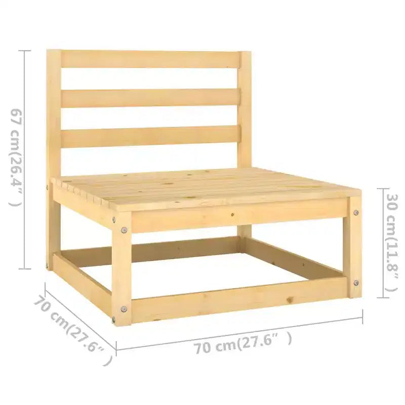 vidaXL Salon de jardin en pin massif bois naturel Grand Empilable