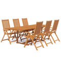 vidaXL Garden Dining Set Natural Wood Solid acacia wood Large Extendable