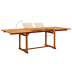 vidaXL Ensemble de jardin en bois massif d'acacia naturel Grande table extensible