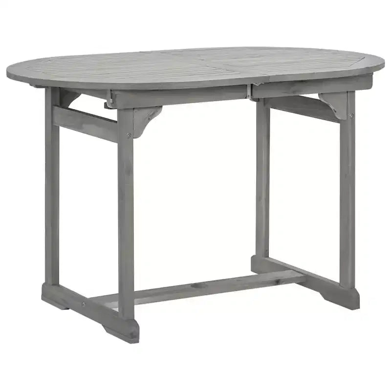 vidaXL Ensemble de salle à manger d'extérieur - Bois d'acacia massif, table extensible et chaises pliantes, finition gris délavé, résistant aux intempéries