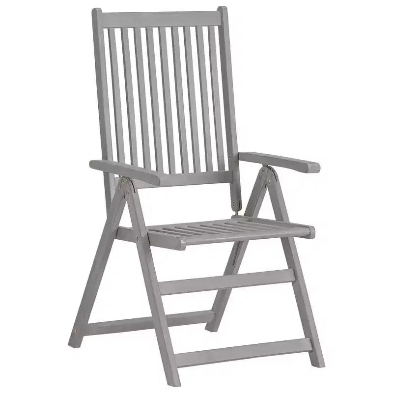 vidaXL Ensemble de salle à manger d'extérieur - Bois d'acacia massif, table extensible et chaises pliantes, finition gris délavé, résistant aux intempéries