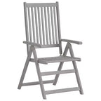vidaXL Ensemble de salle à manger d'extérieur - Bois d'acacia massif, table extensible et chaises pliantes, finition gris délavé, résistant aux intempéries