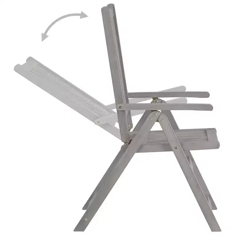 vidaXL Ensemble de salle à manger d'extérieur - Bois d'acacia massif, table extensible et chaises pliantes, finition gris délavé, résistant aux intempéries