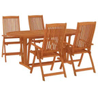 vidaXL Ensemble de salle à manger de jardin Bois d'eucalyptus massif brun-rougeâtre Taille M