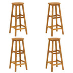 vidaXL Ensemble de bar de jardin Bois d'acacia massif Bois naturel Repose-pieds standard