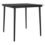 vidaXL Salon de jardin repas en rotin PE gris, acier, verre, 5 pièces empilables - Longueur de table 80 cm gris 4 articles
