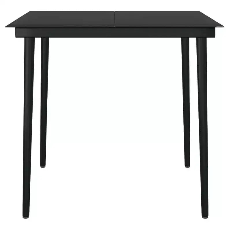vidaXL Salon de jardin repas en rotin PE gris, acier, verre, 5 pièces empilables - Longueur de table 80 cm gris 4 articles