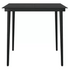 vidaXL Salon de jardin repas en rotin PE gris, acier, verre, 5 pièces empilables - Longueur de table 80 cm gris 4 articles