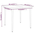 vidaXL Salon de jardin repas en rotin PE gris, acier, verre, 5 pièces empilables - Longueur de table 80 cm gris 4 articles