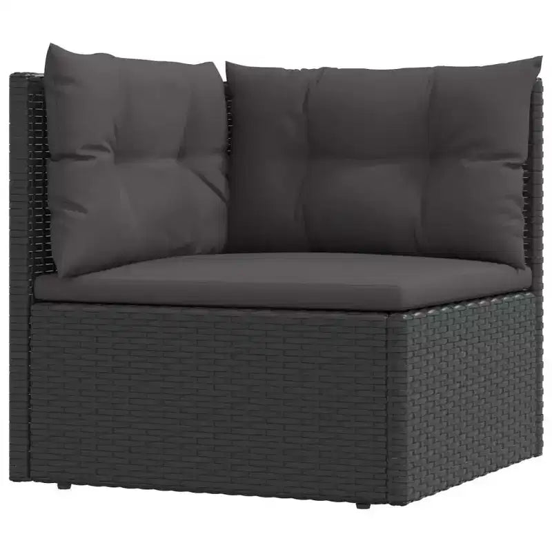 vidaXL Salon de jardin en résine tressée noire et acier poudré